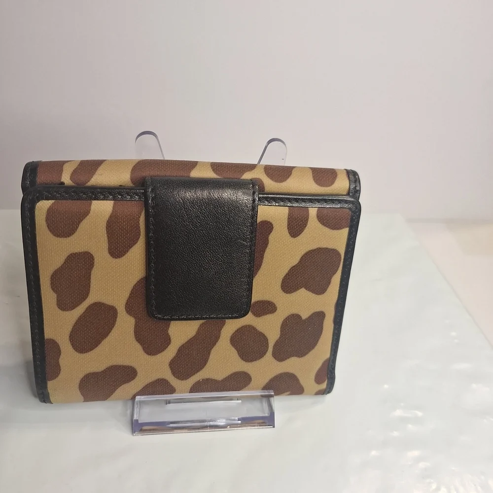 kate spade Leopard Print Bifold Wallet with Black Trim